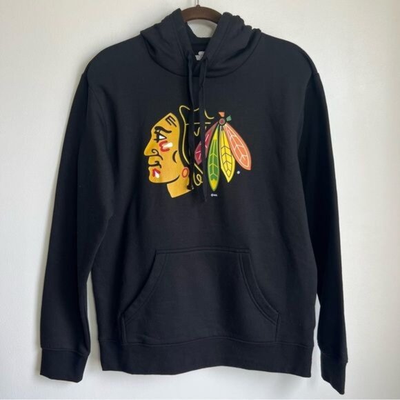 Fanatics Chicago Blackhawks X Pink Floyd Pullover Hoodie in Black - M - Picture 1 of 5